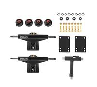 Générique 18 Pièces Trucks Skateboard Roues Accessoire Kit Roulements Vis Coussinets Pads Outil Pratique en Alliage Adaptés pour Montage Planche et, Rouge Roulements