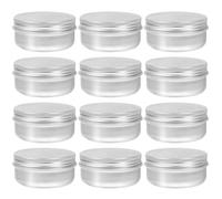 Générique 18pcs Boîtes en Aluminium Rondes Argentées pour Cosmétiques et Épices, Surface Lisse, Léger, Petit Boîte de Rangement pour Maquillage et Voyage