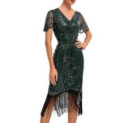 Générique 1920 Flapper Robe Charleston à Sequins Robe soirée Frange Paillettée Style années 20 pour Party, Bal, Soirée, Cocktail Gatsby