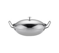 Générique 1ensemble Casserole Inox avec Couvercle Pot Polyvalent Acier Inoxydable Résistant à Usure Double Poignées Anti-brûlure Ustensile Cuisine pour Hot Pot et Cuisson Plusieurs styles