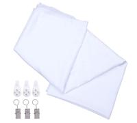 Générique 1ensemble Toile de Fond Photo Blanc Polyester Anti-Rides Double Face Kit Décor avec Pinces et Clous pour Studio Photo Mariage Baptême et Prises de Vue Vidéo