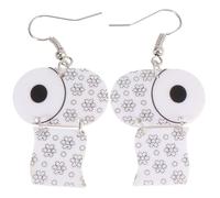 Générique 1paire Boucles Oreilles Décoratives Forme de Papier Toilette Résistantes à Usure pour Femme Argentées Original et Amusantes Cadeau Fête ou Noël