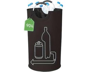 Générique 1PC Grande Capacité Vide Bouteille Panier De Rangement Avec Poignée En Aluminium 90L D'eaux Usées Bouteille Collecteur Sac Pliant Recyclage Bin