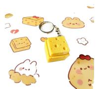 Générique 1Pcs 3D Imprimé Simulation Xiao Long Bao Press-and-Play Stress-Relief Keychain Pressable Keychain, sac à dos décoration pour le soulagement du stress et la ventilation
