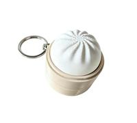 Générique 1Pcs 3D Imprimé Simulation Xiao Long Bao Press-and-Play Stress-Relief Keychain Pressable Keychain, sac à dos décoration pour le soulagement du stress et la ventilation