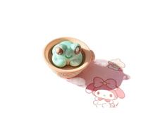 Générique 1Pcs 3D Imprimé Simulation Xiao Long Bao Press-and-Play Stress-Relief Keychain Pressable Keychain, sac à dos décoration pour le soulagement du stress et la ventilation