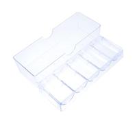 Générique 1pièce Boîte de Rangement Transparente pour Jetons Mahjong Organiseur Compact à Cinq Compartiments avec Couvercle Bac de Stockage Facile à Ouvrir pour Petits Objets et Jetons