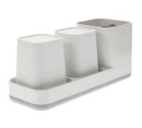 Générique 1pièce Porte-Brosse à Dents Mural Blanc sans Perçage Support Pratique pour Brosses à Dents et Gobelets Organisateur de Salle de Bain Résistant et Facile à Nettoyer