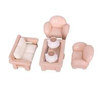 Générique 1s Ensemble de Meubles Miniatures pour Maison de Poupée Canapé Table à Thé Jouet Simulation Décoration Intérieure Détailée Loisirs Créatifs Adapté Au, 6 Pièces
