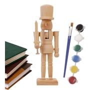 Générique 1x Wooden Nutcracker Unpainted - 20x5.5cm Christmas Unfinished Nutcracker, Paint Your Own Nutcrackers Figures, Delicate Paintable Christmas Decoration Soldier for All Ages, Friends, Family