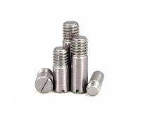 Générique 2/10x M2 M2.5 M3 M4 M5 M6 M8 M10 GB878 304 A2 Acier inoxydable Filetage extérieur Goupille cylindrique solide Tête fendue Arbre de rouleau de positionnement(10pcs M2,5mm)