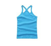 Générique 2-12 Ans Débardeur Fille, Couleur Unie Camisole Gilets Classiques Chemises pour Enfants, D'Été Respirant Confortable Doux Tank Top sans Manches sous-Vêtements T-Shirt (Blue, 8-9 Years)