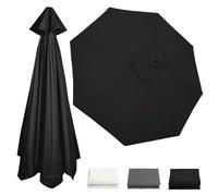 Générique 2/2.3/2.5/2.7/3 m Auvent De Remplacement pour Parasol, 6/8 Baleines Parasol De Jardin Exterieur, Parasol Déporté Toile De Rechange pour Cour, Jardin, Plage(Noir,2.3 m-7.5 FT/8 Ribs)