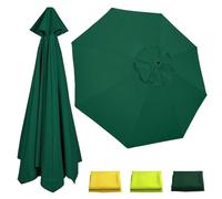 Générique 2/2.3/2.5/2.7/3 m Auvent De Remplacement pour Parasol, 6/8 Baleines Parasol De Jardin Exterieur, Parasol Déporté Toile De Rechange pour Cour, Jardin, Plage(Vert Foncé,3 m-10 FT/8 Ribs)
