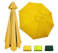Générique 2/2.3/2.5/2.7/3 m Auvent De Remplacement pour Parasol, 6/8 Baleines Parasol De Jardin Exterieur, Parasol Déporté Toile De Rechange pour Cour, Jardin, Plage(Jaune,3 m-10 FT/8 Ribs)