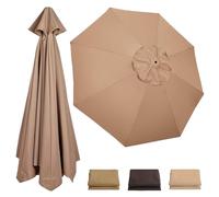 Générique 2/2.3/2.5/2.7/3 m Auvent De Remplacement pour Parasol, 6/8 Baleines Parasol De Jardin Exterieur, Parasol Déporté Toile De Rechange pour Cour, Jardin, Plage(Champagne,2.7 m-9 FT/6 Ribs)