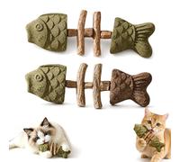 Générique 2/3 Pack Catnip and Silvervine Chew, Creative Fish Bone Dental Chew Toys for Cats, Natural Cat Sticks That Clean Teeth, Licking, Pawing, Boredom Relief & Enrichment for Cats (2pcs-D)