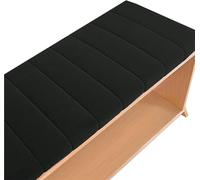Générique 2.6in(6.5cm) Thick Bench Cushion, Cat Scratch Resistant Indoor Outdoor Seat Pad, Non-Slip Bottom, for Windowsill, Piano Stool, Porch, Patio, Garden Furniture(Black,17x47x2.6in)