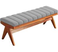 Générique 2.6in(6.5cm) Thick Bench Cushion, Cat Scratch Resistant Indoor Outdoor Seat Pad, Non-Slip Bottom, for Windowsill, Piano Stool, Porch, Patio, Garden Furniture(Light Gray,11x53x2.6in)