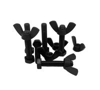 Générique 2 à 50 pièces M3 M4 M5 M6 M8 M10M12 boulon hexagonal extérieur en nylon noir écrou papillon ensembles DIN933 vis hexagonale externe écrou à oreilles combinaison(M3x20mm-30pcs)