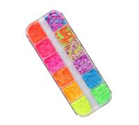 Générique 2 Boîtes de Paillettes Décoratives pour Ongles, 12 Compartiments Colorés, Accessoires pour Nail Art Diy, Confettis Brillants pour Manucure et Décoration D’ongles