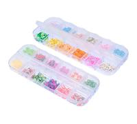 Générique 2 Boîtes Tranches de Nail Art Autocollant de Tranche Décoration de Nail Art Pâte Polymère Sûre Peau pour Fabrication de Boucles D'oreilles Halloween Style Plusieurs styles