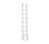 Générique - 2 BOUGIES FLAMBEAU TORSADÉES 25CM 7H BLANC