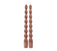 Générique - 2 BOUGIES FLAMBEAU TORSADÉES 25CM 7H CAMEL