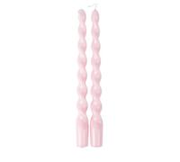 Générique - 2 BOUGIES FLAMBEAU TORSADÉES 25CM 7H ROSE POUDRÉ