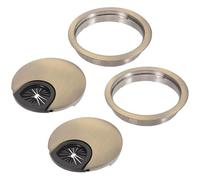 Générique 2 Cache-Trous de Câble de Bureau en Alliage de Zinc 60 MM Passe-Câbles Rond pour Meubles et Ordinateurs Finition Électroplaquée Résistante Organisateur de Câbles pour Rangement