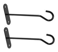 Générique 2 Crochets Suspendus en Fer et Abs Noirs pour Plantes D'extérieur, Support Robuste à Installation Facile, pour Jardin et Paniers Suspendus, Lot de 2 Sets de Sets
