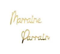 Générique - 2 DÉCORATIONS PARRAIN MARRAINE 5.5X10CM