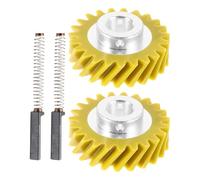 Générique 2 Engrenages à Vis sans Fin en Plastique Inoxydable 2 Balais de Charbon, Kit Compatible pour Robot Pâtissier, Entretien Moteur Fiable et Fonctionnement Fluide