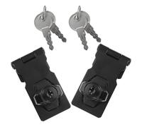 Générique 2 Ensembles Verrou de Placard Lot de Sécurisé et Facile à Installer Noir avec Plaque et Cadenas Intégré pour Armoire