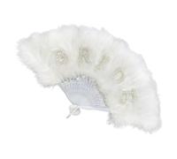 Générique 2 Éventail de Mariage élégant en Plumes Naturelles avec Double Fonction comme Accessoire de Portrait de mariée et Outil de Refroidissement décoratif Éventail de Mariage élégant
