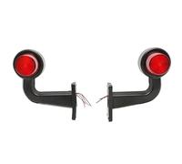 Générique 2 Feux de Gabarit et d'Encombrement LED Rouge Rouge 12V 24V Coudé Long Feux de Position Latéraux en Caoutchouc pour Camion Poids Lourds Caravane Camping-car Remorque