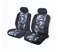 Générique 2 Housses de Siège Avant Universelles Couvre-Sièges Avant 1 + 1 en Tissu Camouflage Gris Noir Hivernal pour Voiture Fourgonnette SUV VTT 4x4 Chasse