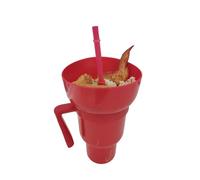 Générique 2-in-1 Magnetic Snack Bowl & Drink Cup Combo - Detachable Leakproof Travel Tumbler with Handle & Straw - for Popcorn, Snacks, Coffee On-the-Go (Cinema, Car, Home) (4#)