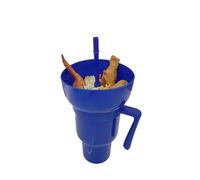 Générique 2-in-1 Magnetic Snack Bowl & Drink Cup Combo - Detachable Leakproof Travel Tumbler with Handle & Straw - for Popcorn, Snacks, Coffee On-the-Go (Cinema, Car, Home) (2#)