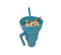 Générique 2-in-1 Magnetic Snack Bowl & Drink Cup Combo - Detachable Leakproof Travel Tumbler with Handle & Straw - for Popcorn, Snacks, Coffee On-the-Go (Cinema, Car, Home) (10#)