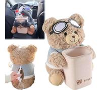 Générique 2 in 1 Tissue Box and Trash Can, Cute Plush Cartoon Car Trash Bin, Soft Doggie Tissue Holder and Trashs Can, Multifunctional Animal Paper Box for Car and Homes