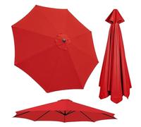 Générique 2 m / 2.7 m / 3 m, 6/8 Parasol Plage, Auvent de Rechange Anti-UV, Parasol de Jardin Exterieur pour Balcon, Plage, marché, Table(Rouge,3 m/10 FT-8 Ribs)