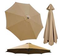 Générique 2 m / 2.7 m / 3 m, 6/8 Parasol Plage, Auvent de Rechange Anti-UV, Parasol de Jardin Exterieur pour Balcon, Plage, marché, Table(Khaki,2 m/6.5 FT-6 Ribs)