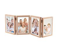 Générique 2 Pack 2/3/4 Picture Frame Collage Photo Frames Rustic Wood Hinged Folding Picture Frames HD Glass Stands Vertically On Desktop Or Wall Hanging Display, Photo Display For Wedding,Birthday