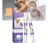 Générique 2 pack Brosse à dents pour animaux de compagnie, Toothbrush Pen pour Dogs Cats, Oral Repair Gel, Tooth Cleaning Pen, Fresh Breath (Purple)
