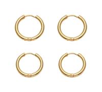 Générique 2 Paires Boucles D'oreilles Créoles Style Vintage Élégant en Acier Inoxydable Or, Portables et Résistantes Déformation pour Présents D'anniversaire et Fêtes