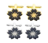 Générique 2 Paires Boutons de Manchette Fleurs Minimalistes pour Hommes et Élégants Accessoires de Au Style pour Tenue