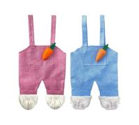 Générique 2 Panier De Pâques Pour , Sacs Œufs Pâques Lapin Réutilisables, Sac Fourre-tout Salopette Lapin, Sacs Cadeaux Mignons De Pattes Avec Décor De Carotte Pour Les Faveurs De Fête