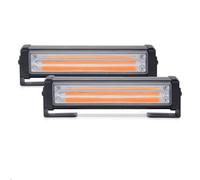 Générique 2 pcs Barres Lumineuses LED Orange 12V 24V 36W Feux d'Avertissement 16cm 12 Modes d'Éclairage Flash Clignotant Stroboscopique d'Urgence Feux de Penetration Prise Allume-cigare