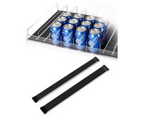 Générique 2 Pcs buteur automatique de canettes et porte-boissons, support de bouteilles d'eau en plastique, bacs réglables, organisateur de Soda et de bière coulissant(6 x 52.3 cm/2.4 x 20.6 inches)